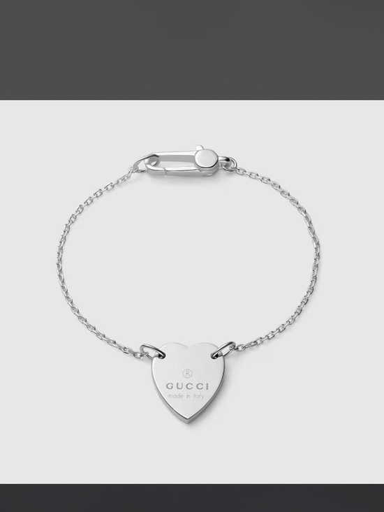 Gucci Jewelry - Gucci Silver Heart Tag Bracelet in Shiny Silver